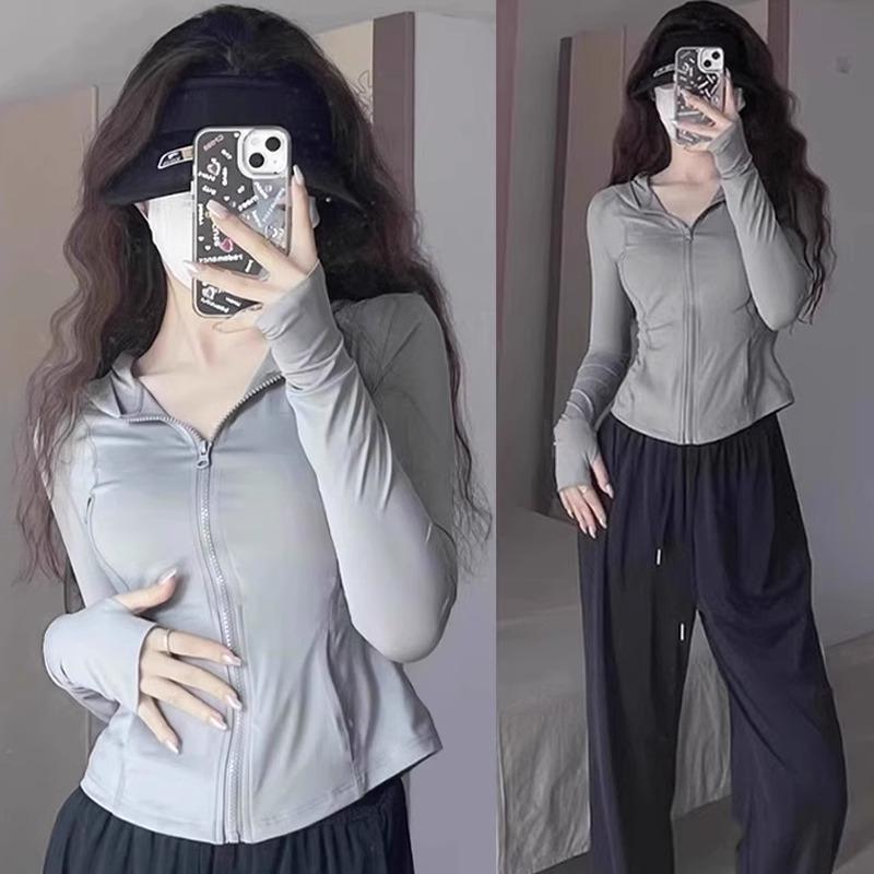 Slim-fit sunscreen clothes women's 1011 summer new UV-proof breathable yoga clothes sports blouse sunscreen clothes jacket