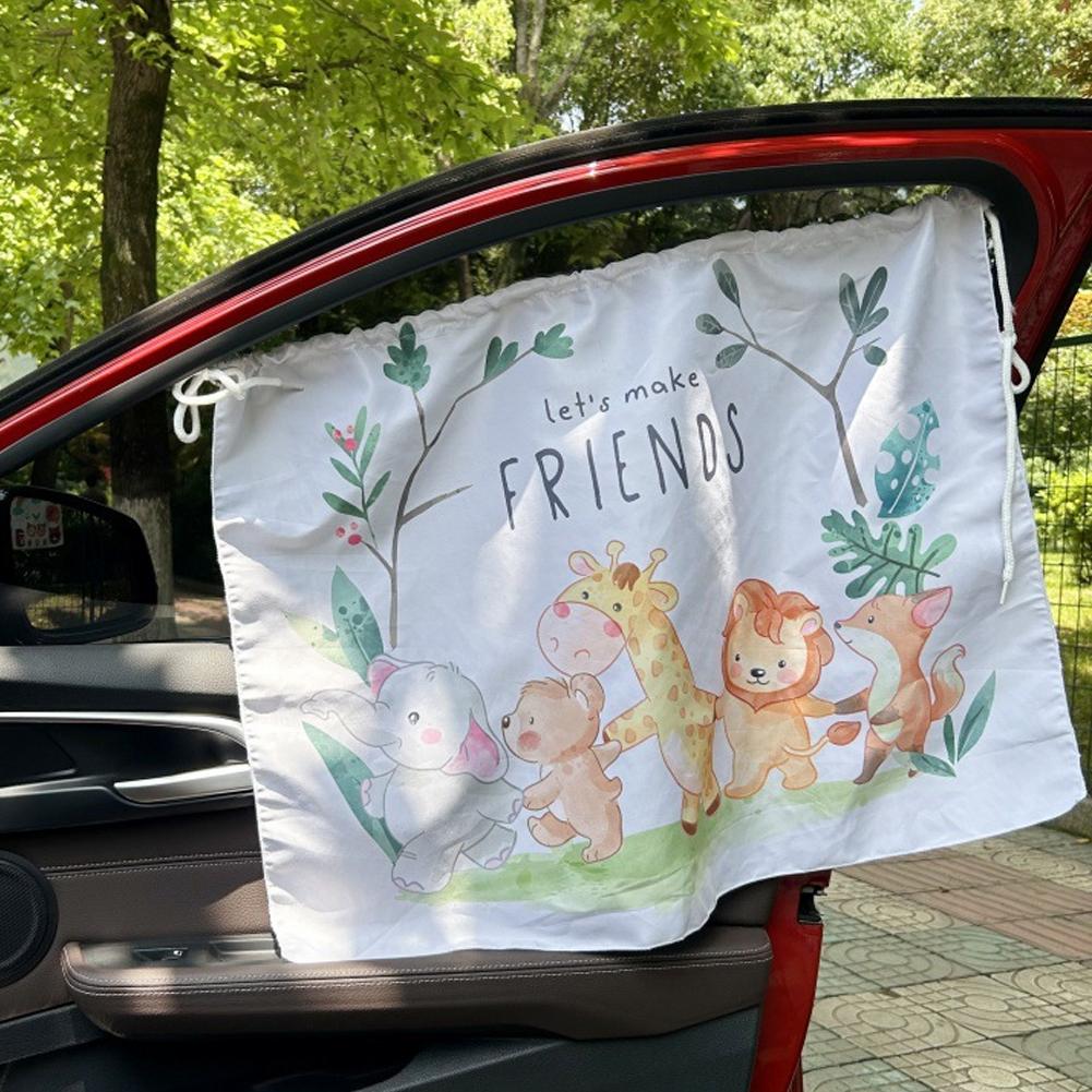 

Автомобильные милые мультяшные солнцезащитные шторки на окна, защита от УФ-лучей, солнцезащитный чехол с присоской, солнцезащитная шторка, блокирующая тепло A