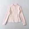 European and American style autumn and winter new solid-color coat with fleece thermal stand-up collar bottoming slim-fit top