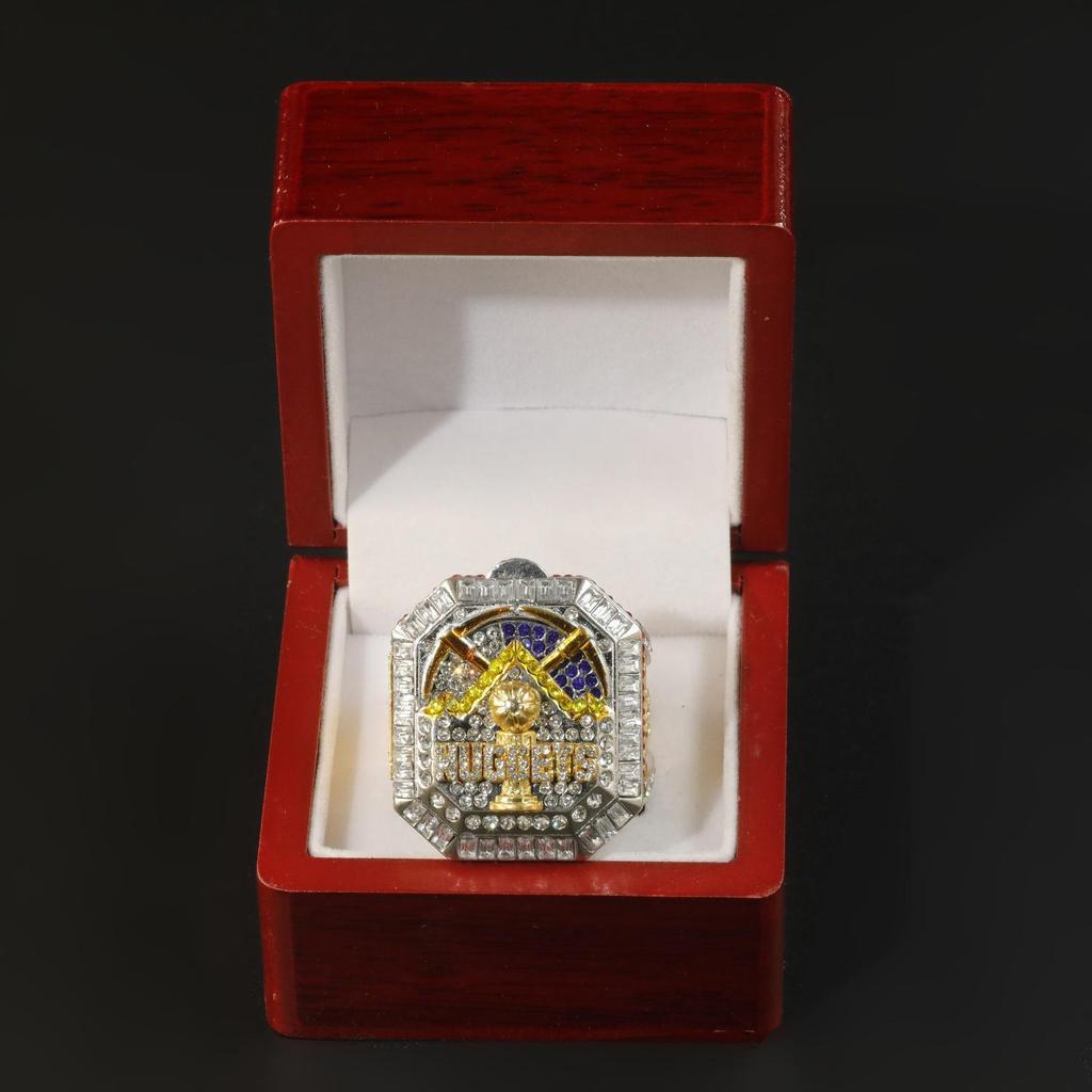 Anillo de Campeonato de los Denver Nuggets 2023 #15 Jokic con Diseño de Cajón Giratorio