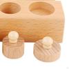 4 stück Holz Zylinder Leiter Blöcke Zylinder Buchse Spielzeug, Puzzle Koordination Montessori Knobbed