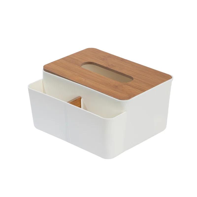 Tissue Box Holder Bamboo Cover Toilet Paper Box Napkin Holder Case Tissue Paper Dispenser Paper Towel Storage Box Tissue Boxes