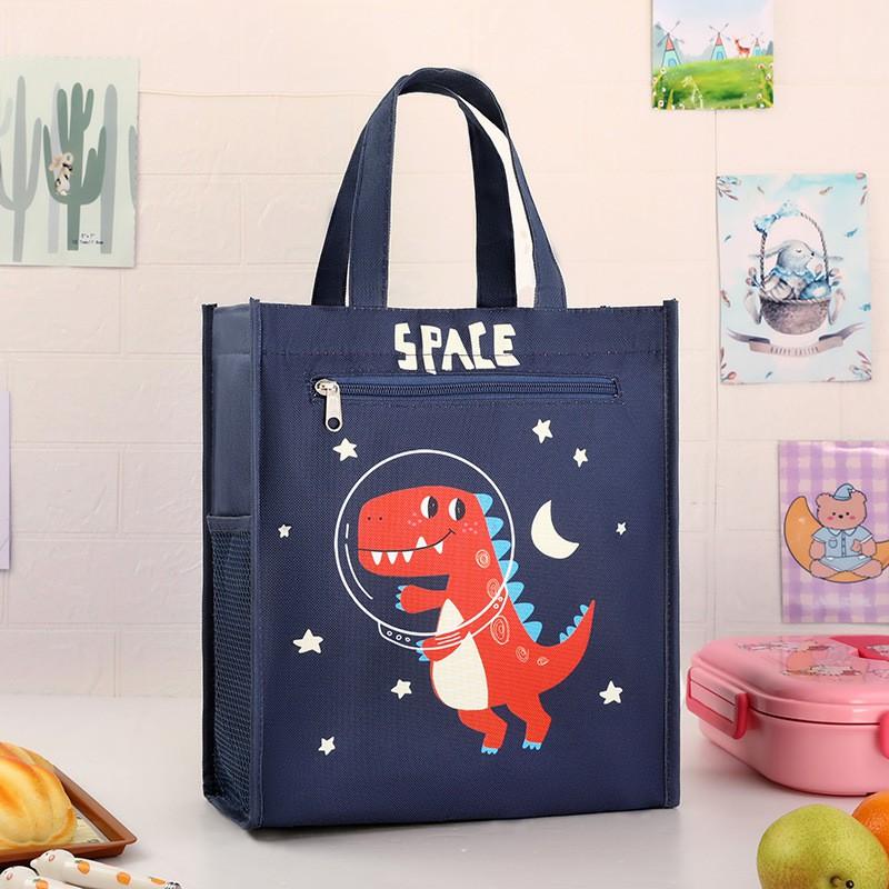 Large Insulated Lunch Bag Kids Waterproof School Meal Carrier Reusable Bento Tote Boys Girls Cartoon Style