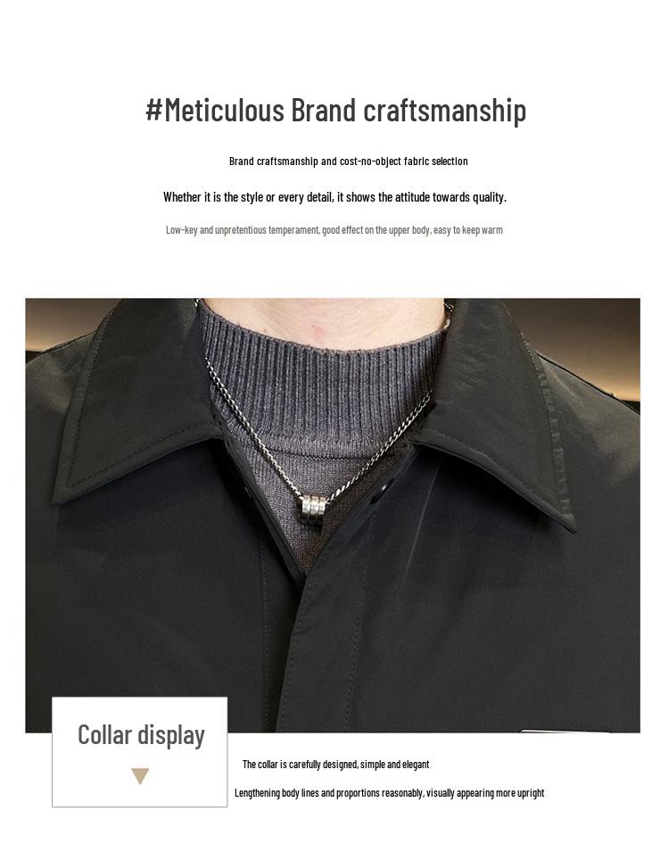 2025 Men's Trendy Lightweight Down Jacket with Lapel – Warm Winter Casual Coat