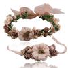 S160707 Artificial Flower Hairband And Bracelet Set Fabric Material For Women And Girls