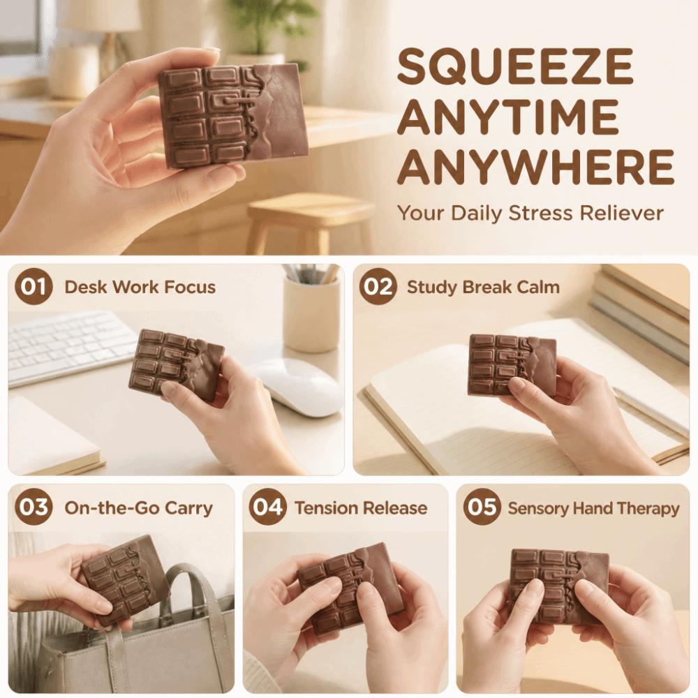 Crunch Texture Chocolate Squeeze Toy Handmade Fidget Squeeze Toy New Stress Relief Ball Desk Toy