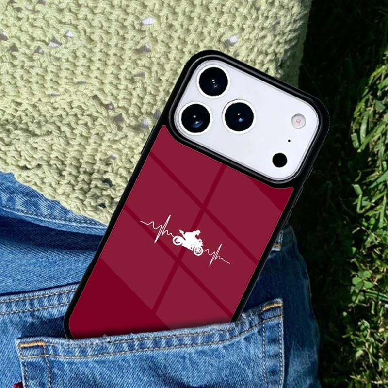 Motorcycle Heartbeat Mobile Phone Case Compatible with IPhone 17 16 15 14 13 12 11Pro Max 17 Air Cover
