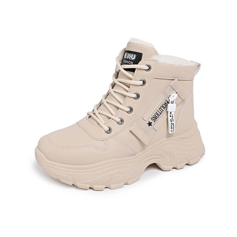 6583 snow boots high-top shoes women's shoes new autumn and winter thick-soled velvet cotton shoes warm Martin boots