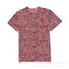 Spring and summer men's and women's same fashion trend striped Rei Kawakubo love printed crew neck T-shirt versatile