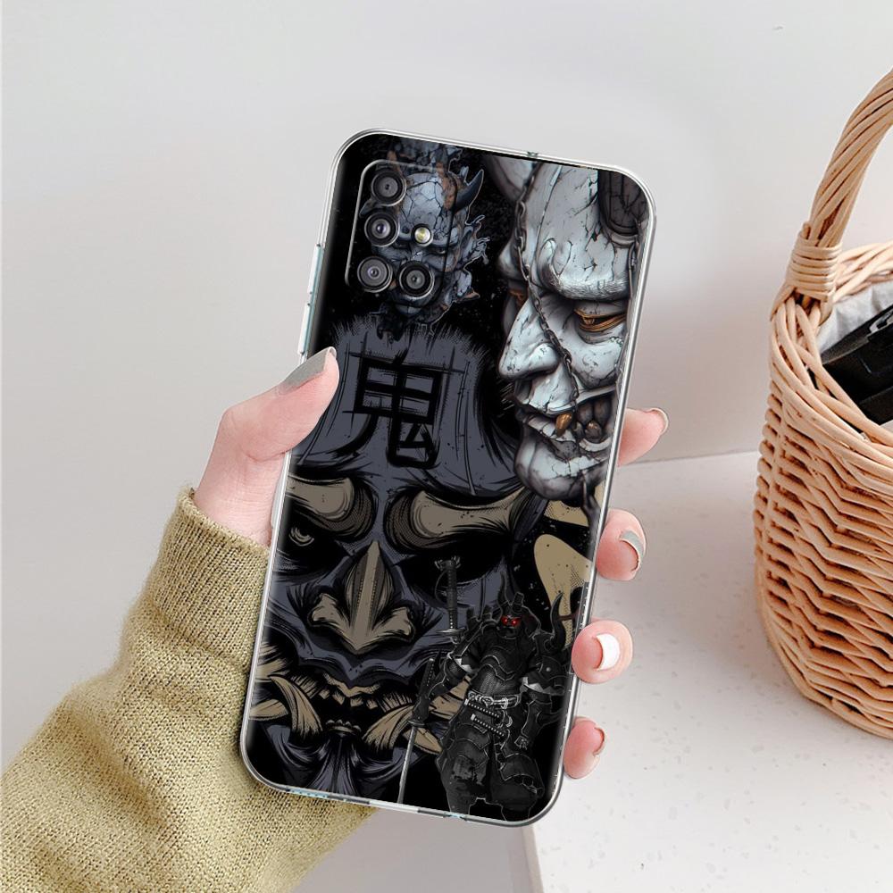 Phone Case For Samsung A15 A13 A35 A55 A51 A71 A41 A31 A21S A05 A17 A23 A25 A33 A53 A73 5G A07 4G Cover Japan Ghost Face Samurai