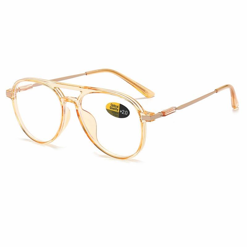 

MYT_0516 Transparent Frame Reading Glasses Anti Blue Light Aviation Presbyopic Glasses Polit Eyeglasses Vision Care +1.00~+4.00 +100