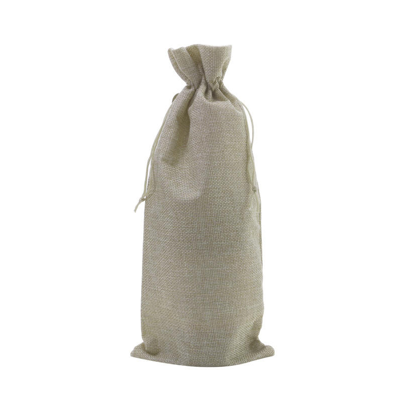 10 Pieces Burlap Wine Bags Jute Wine Bottle Bags with Drawstrings Reusable Gift Bags with Tags for Party Blind Tasting Birthday