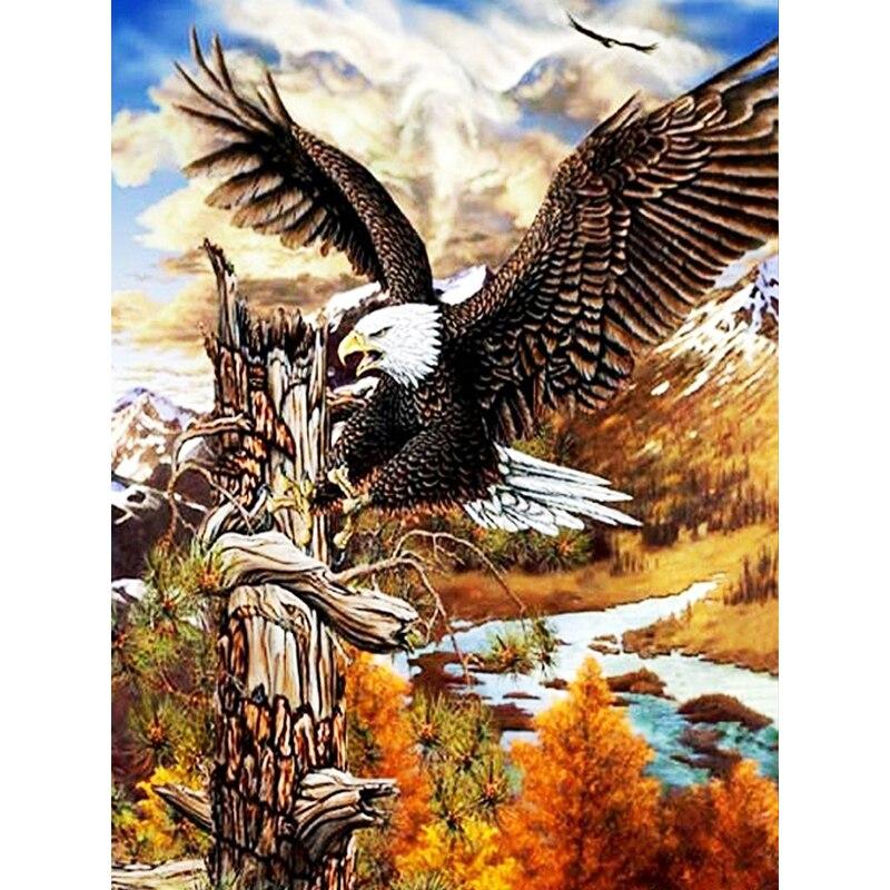 New 5D DIY Diamond Painting Eagle Diamond Embroidery Animals Cross Stitch Full Round Drill Crafts Home Decor Manual Gift