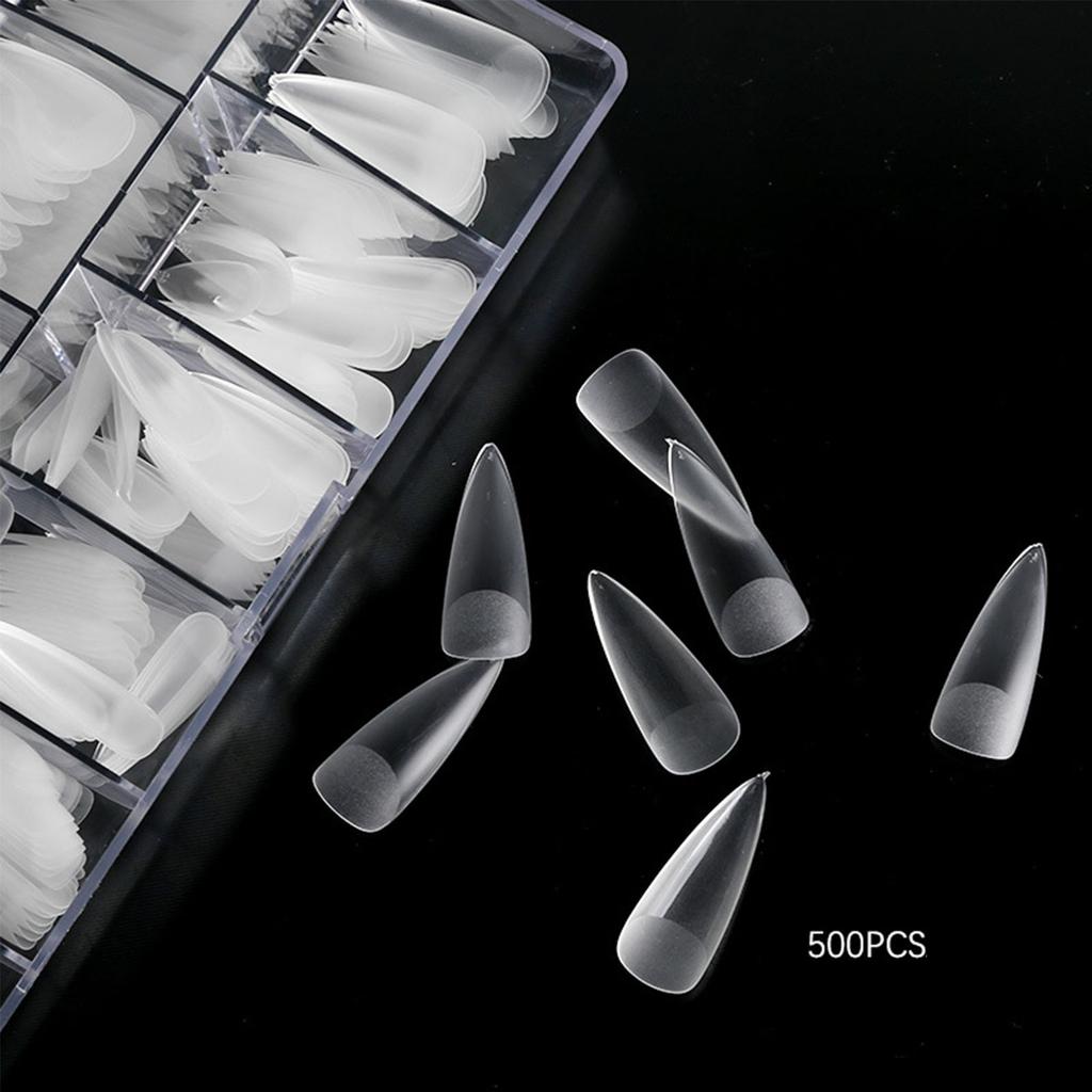 500Pcs Frosted False Nail Tips Half/Full Cover False Nail Tips Artificial Nail