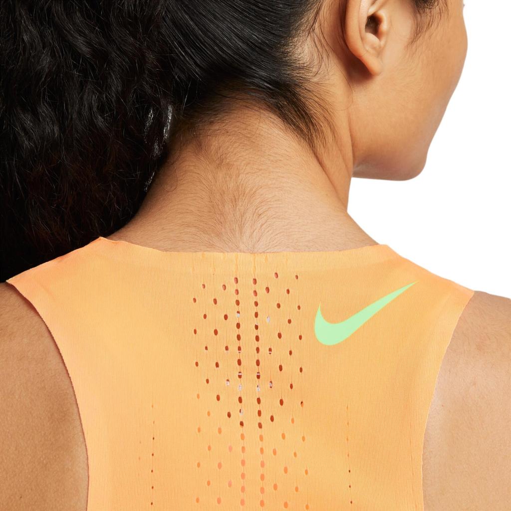 Nike Solid Logo Print Square Neck Sleeveless Top Women tops Peach Cream DM7551-811