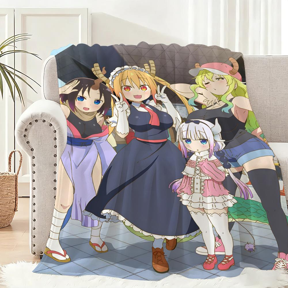 Anime M-miss K-kobayashi's Dragon Maid Throw Lightweight 240g Flannel Blanket Soft Skin-friendly for Summer Cooling
