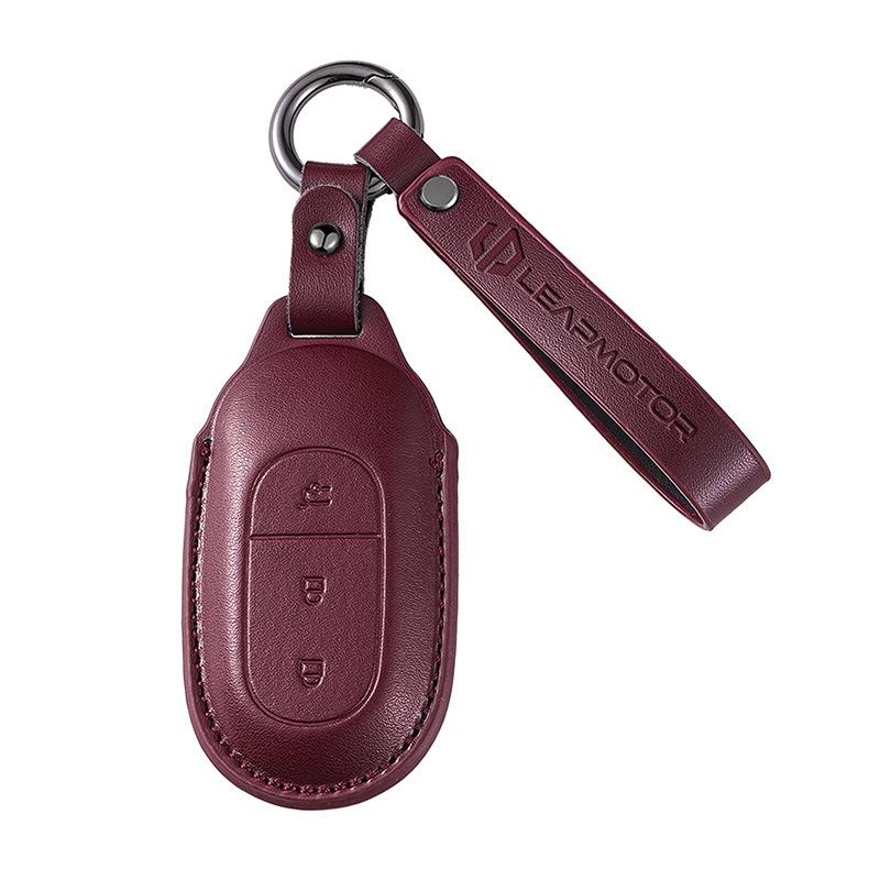 Car Key Case Fit For LEAPMOTOR T03 C10 C16 B10 High Quality Leather Car Key Protective Shell