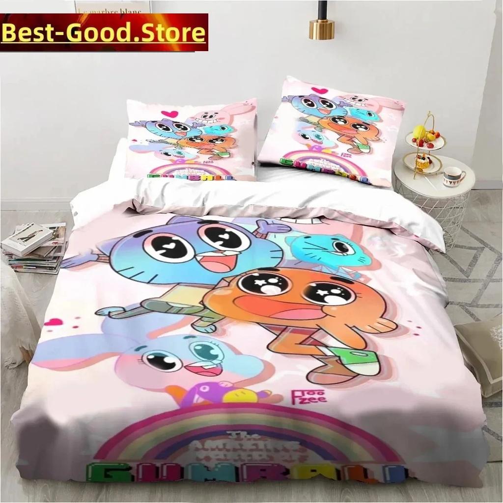 Carton The Amazing World Beding Set Gumbal Young Boys Young Girls Twin Quen King-Sized Dimensionsd Dimensions Soft Duvet Cover Pilowcase Bed boys