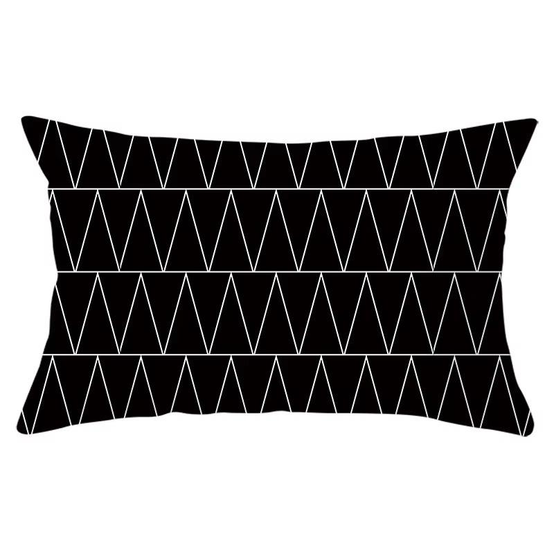 30*50cm Geometric Black and Yellow Pattern Printing Decorative Sofa Living Room Home Furnishing Polyester Rectangular Pillowcase