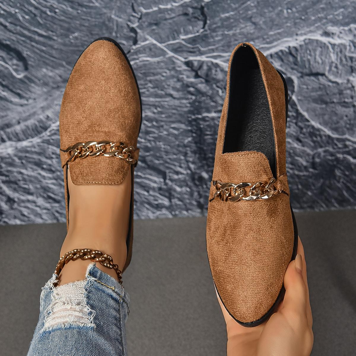 

Женские кроссовки Мягкие элегантные лоферы на плоской подошве с круглым носком Повседневные кроссовки Женские Весна Осень Новые туфли без застежек Женские Zapatos De Mujer 43 коричневый