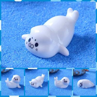 Cute Ocean Series Sea Lion Micro Landscape Mini Resin Fish Tank Small Ornaments Decorative Sea Lion Figurine Fish Tank