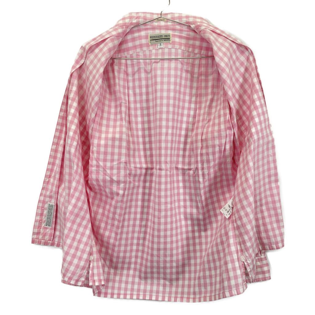 Individualized Shirts Pink Gold Check MOJITO FIT Open Collar Shirt Tops S pinkUsed