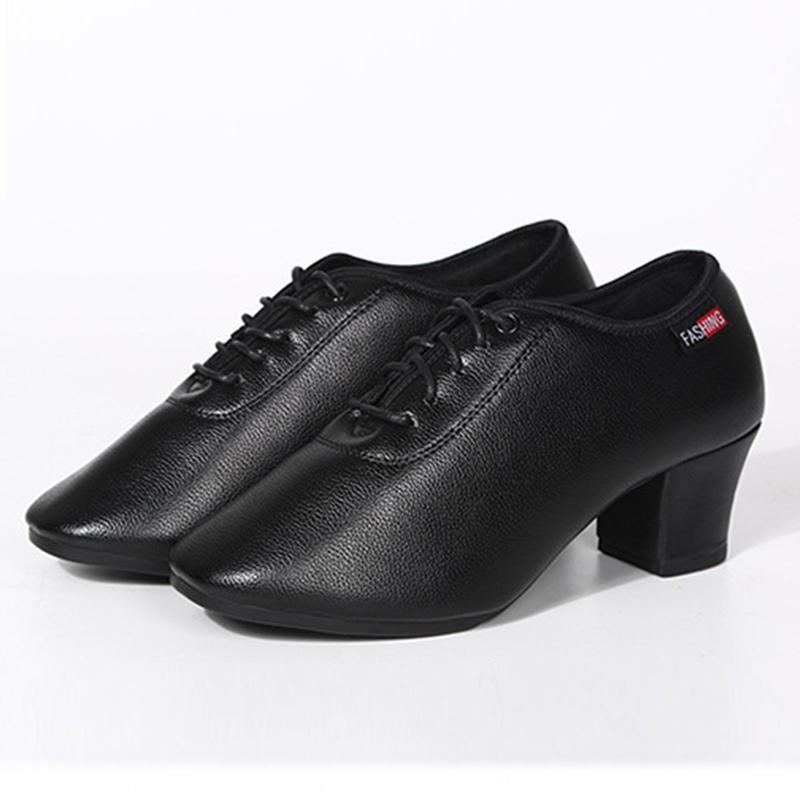 

Модные женские туфли для танцев джаз-танго на шнуровке, средний каблук, удобная обувь для учителей высотой 4,5 см 41 чёрный