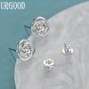 925 Sterling Silver Fashion AAA Zircon Woven Pierced Earrings Wedding Jewelry