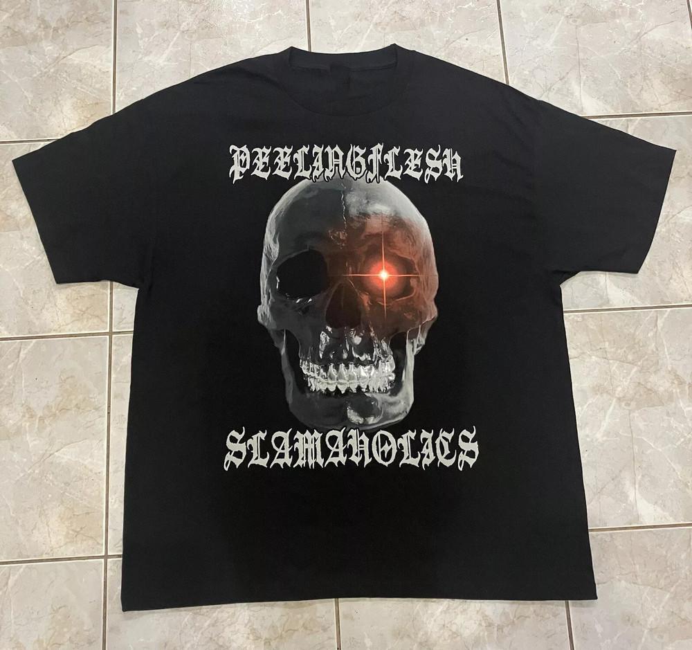 PeelingFlesh Band Череп Slamaholics Футболка Полный Размер S-5XL TT518 Унисекс Футболка XXXXL