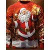 Santa Claus Pattern T-Shirt For Men Christmas Balloon 3D Printed T Shirts Autumn Casual Long Sleeves Loose Round Neck Tops Tees