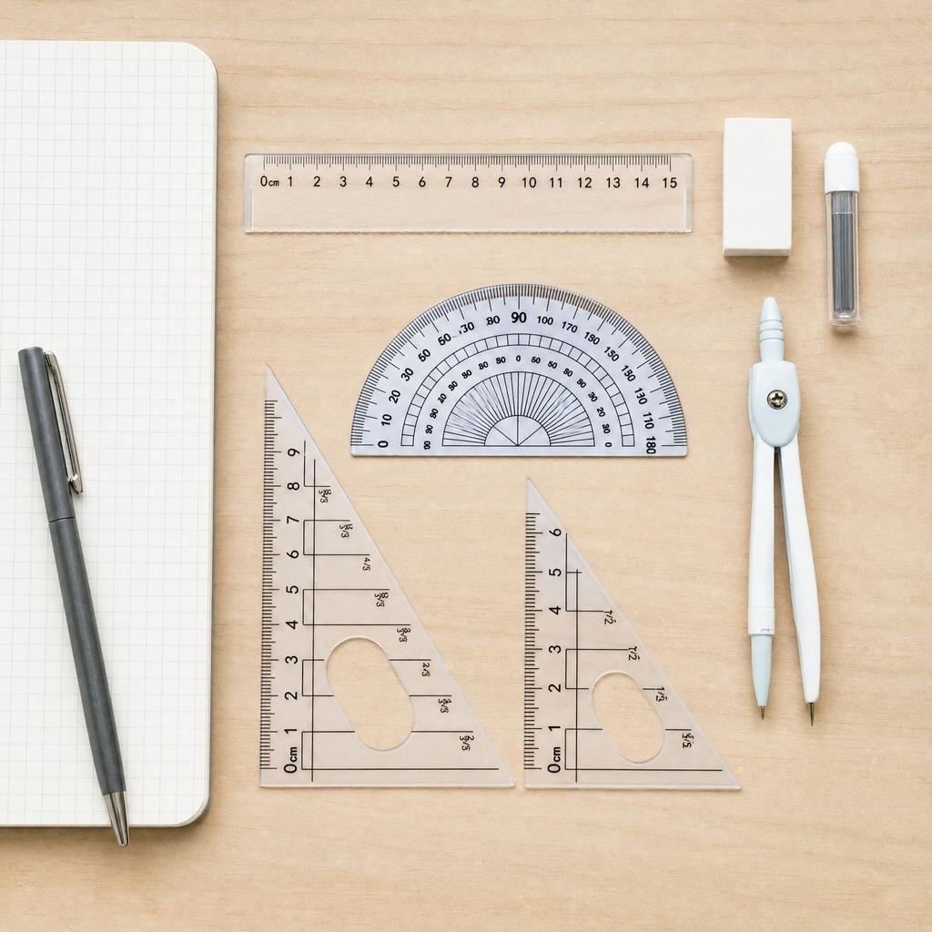 And Ruler Set for Students, Ruler Included, Geometry Kit for Exams and Drawing
