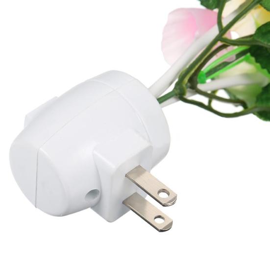 LED Flower Vase Wall Plug-in Potted Sensor Light Color Changing Night Lamp Decor