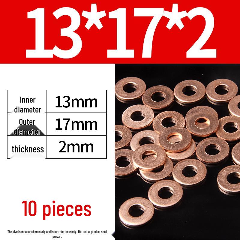 2mm Pure Red Copper Sealing Ring Marine Instrument Flat Washer
