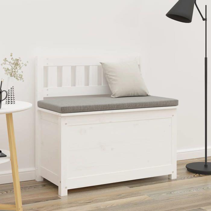 VidaXL Bench, Storage Bench with Backrest, Storage Chest for Entrance, Living Room Furniture, Modern, Wood 823550