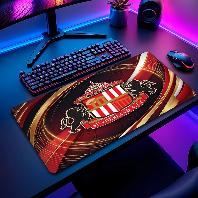 Sunderland Football Print Mouse Pad Non?Slip Rubber Desk Mat Waterproof Gaming Mousepad For Laptop Office Desktop