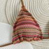 Sexy Knitted Striped Halter Tie Bikinis Sets Three Pieces with Shorts Swimsuits Beachwear Bathing Suit Swimwear Biquini Tankini