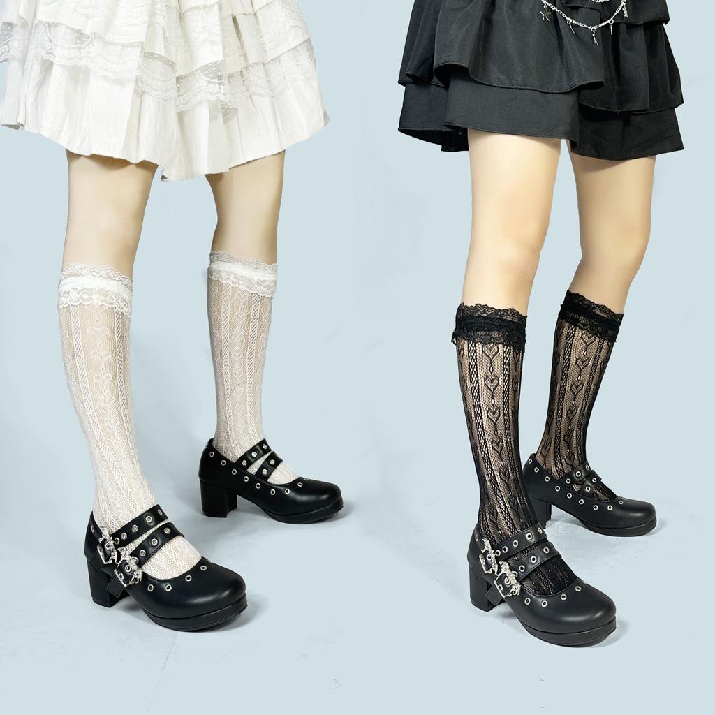 FOREADA Women Mary Janes Pumps Round Toe Thick High Heels Buckle Goth Heels Glove Shoes Ladies Fashion Shoes Spring Autumn