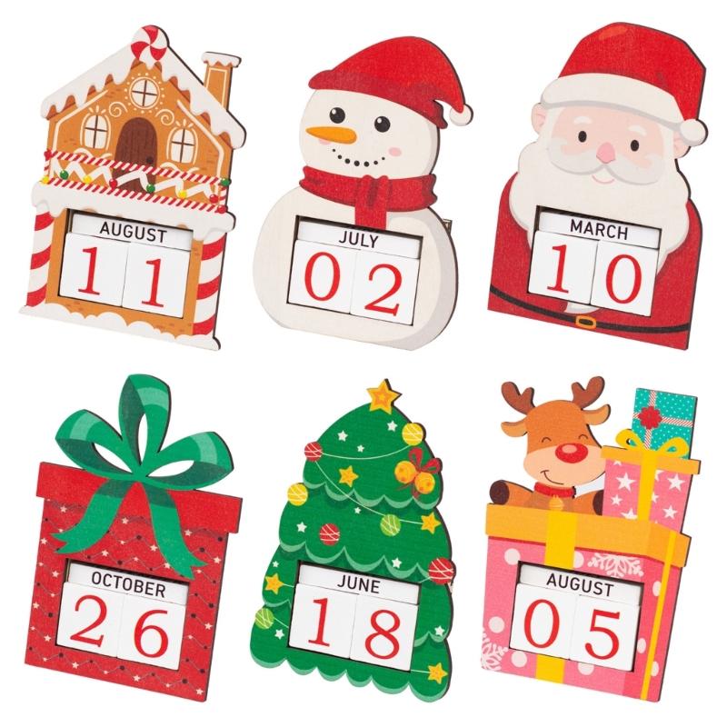 Christmas Calendar Wood Design Festival Table Decoration Countdown Calendar with Numbered Days