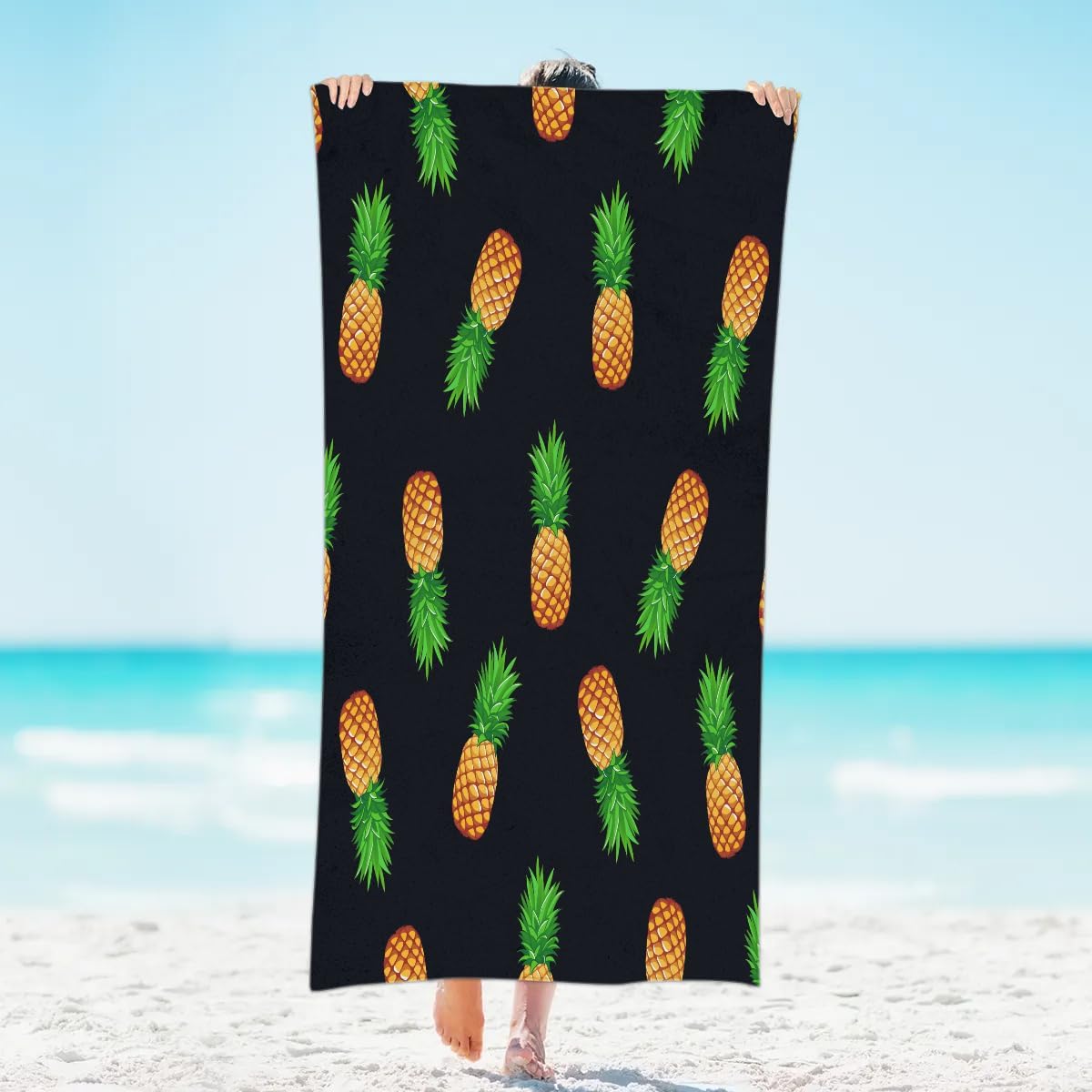 

Summer Tropical Fruit Beach Towel for Women Men Kids Lightweight Microfiber Beach Towels Sand Free Quick Dry Soft Beach Blanket W30*H60(CM)
