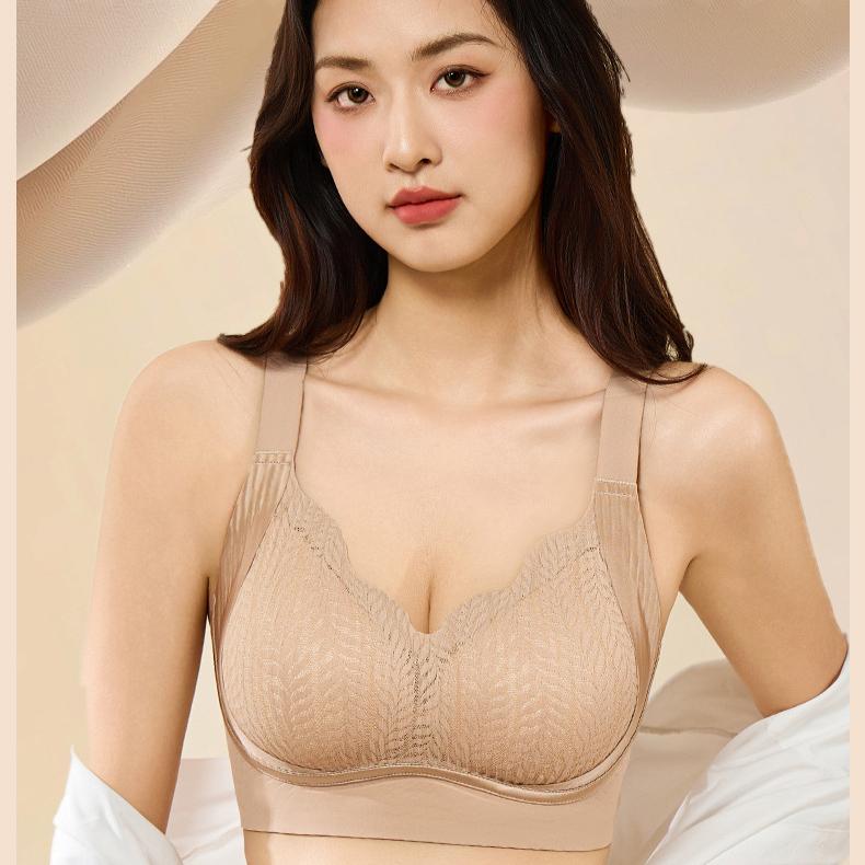 Soft Support Bra Women's Fully Fixed Seamless Bra Lift Underwear Women's Gathering Bra Lace Bra Push Up Bra