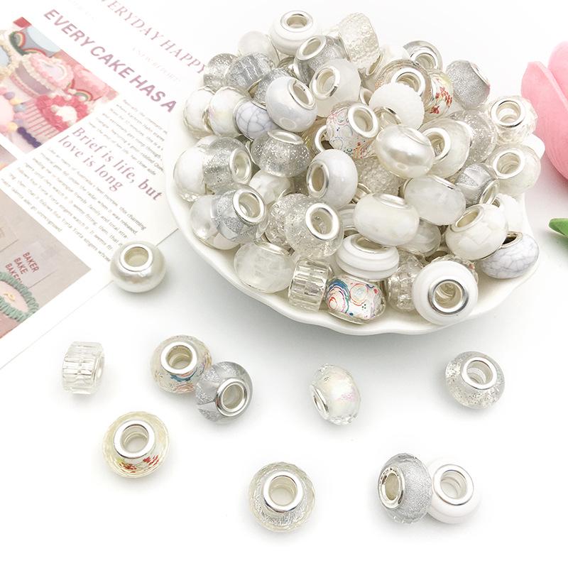 Handmade DIY Jewelry Set: 10 Colorful Beaded Bracelets with Pendants and Large Hole Beads