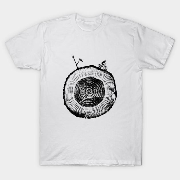 Men Black Print T-shirt Deep Forest Tracks No-Cut Transfer Paper Print Cotton Tshirt M белый