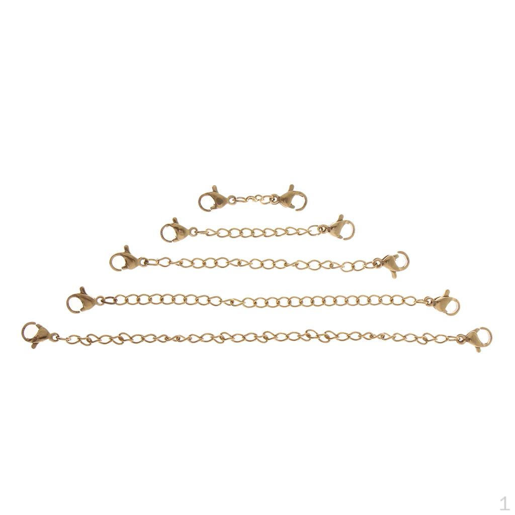 

1020mm Stainless Steel Lobster Clip Extender Chain DIY золотистий