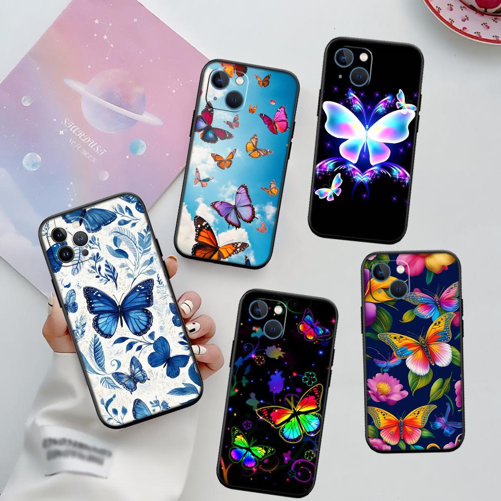 RA9 Colorful Butterfly Phone Case for Samsung Galaxy A11 A12 A13 A15 A52S A53 A55 A56 A70 A71 A72 A73 F06 F16 F56 S10 Plus S10e