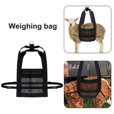 Newborn Livestock Nylon Weighing Bag Calf Sling with D-Ring Adjustable Foldable Small Animal Hanging Weight Scale Sling