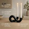 Creative Housewarming Gifts 3D Printed Infinity Loop Taper Candle Holder, Abstract 2?Candlestick Stylish Living Room Ornament Minimalist Stand