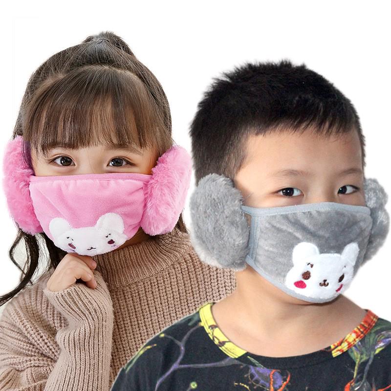 Child Winter   Warmer Cute Kids Earmuffs  Mask Christmas Gift