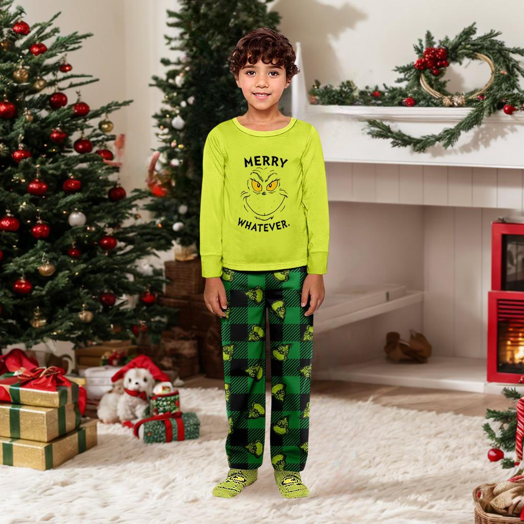 Parent-child Christmas Print Home Suit Long-sleeved Top And Pants