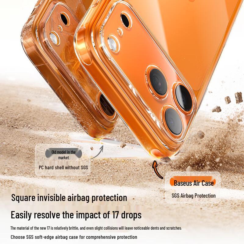 Baseus Upgraded Camera Button Anti-Yellowing Transparent Phone Case