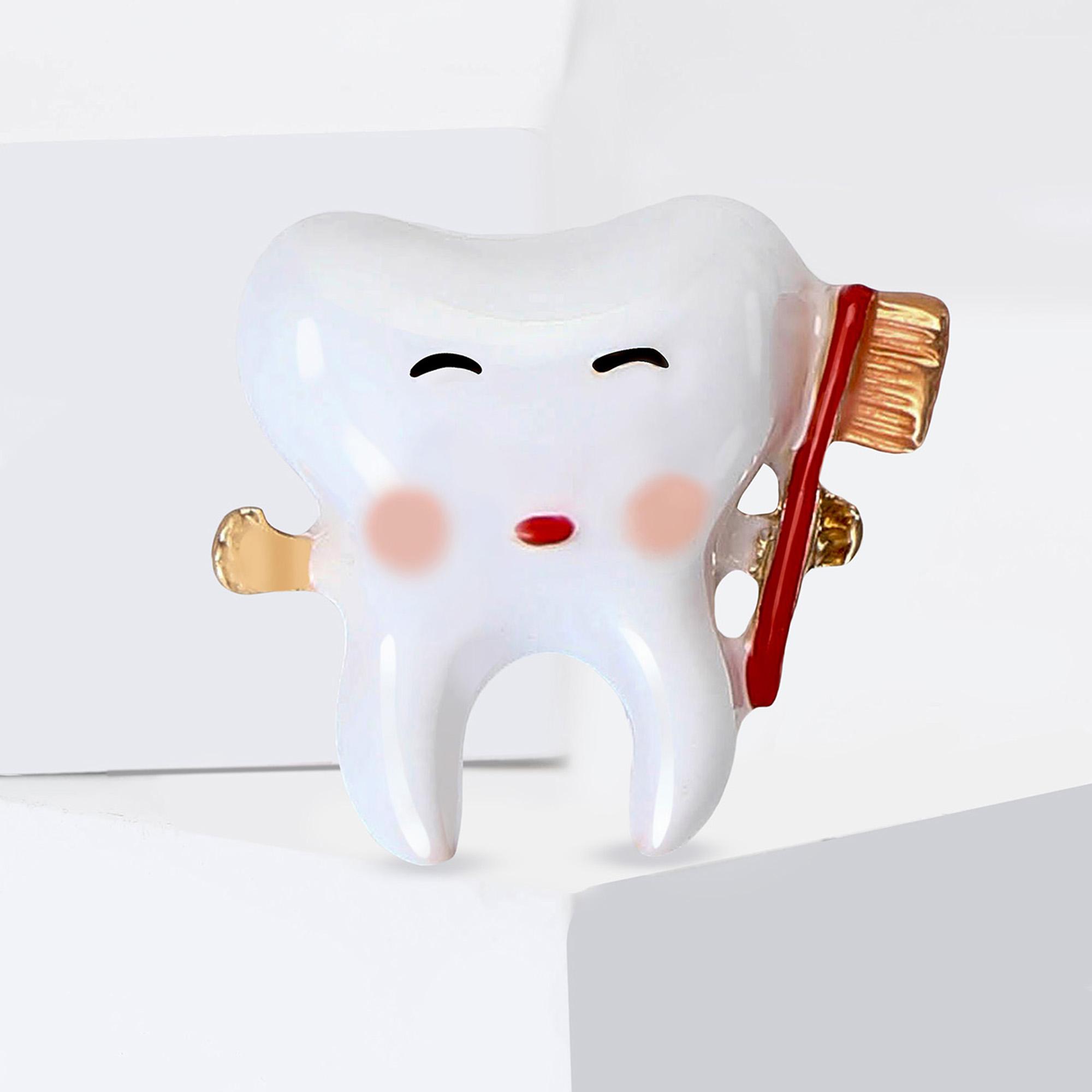 

Fashion Enamel Teeth Brooches for Women Unisex Medical Pin Keychain Event Party New Classic Gifts Jewelry Decoration Accessories